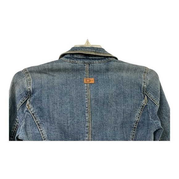 DKNY Blue Jean Jacket with Embroidered Detail - Picture 6 of 10